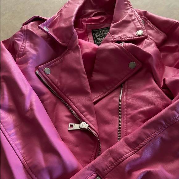 Pink Leather Biker Jacket - Picture 1 of 3